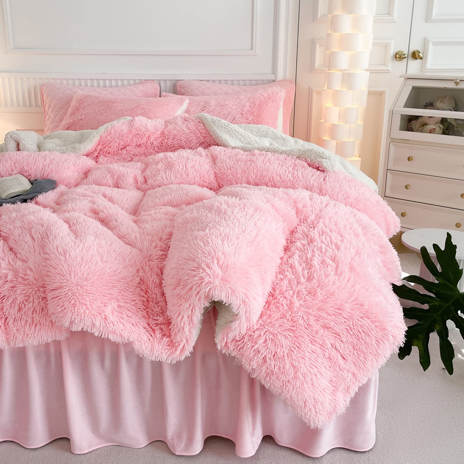 Foto 5 | Juego De Edredón Uozzi Bedding De Piel Sintética Rosa Queen, 3 Piezas - Venta Internacional.