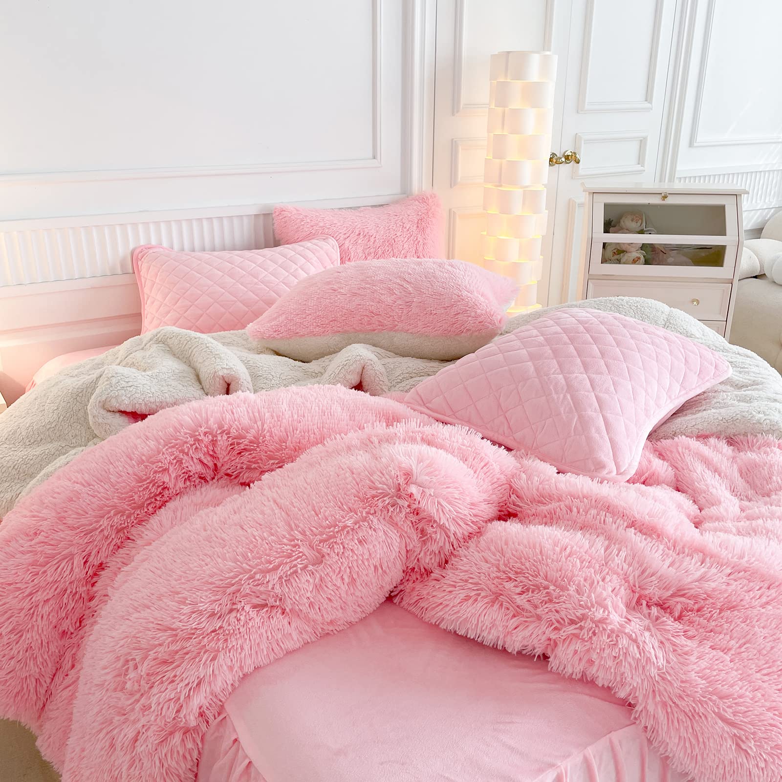 Foto 6 | Juego De Edredón Uozzi Bedding De Piel Sintética Rosa Queen, 3 Piezas - Venta Internacional.