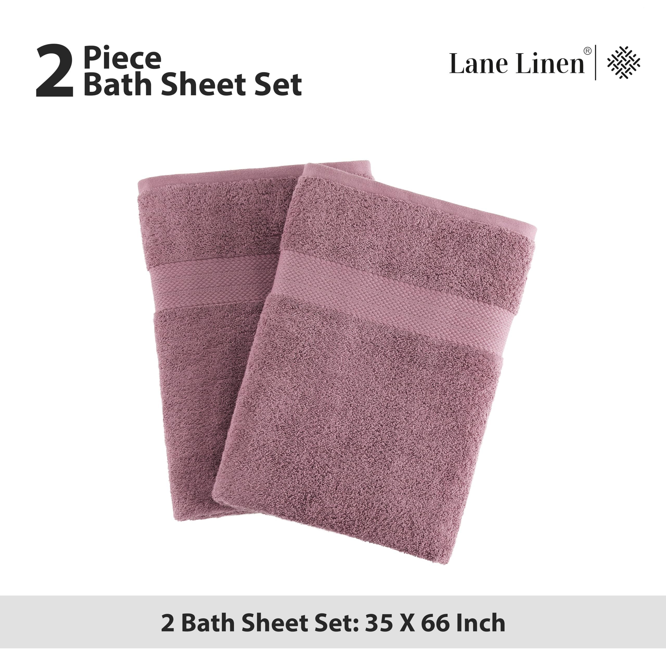 Foto 6 pulgar | Juego De Toallas De Baño Lane Linen Wishful Mauve, 100% Algodón, 35 X 66 Cm, Paquete De 2 - Venta Internacional.