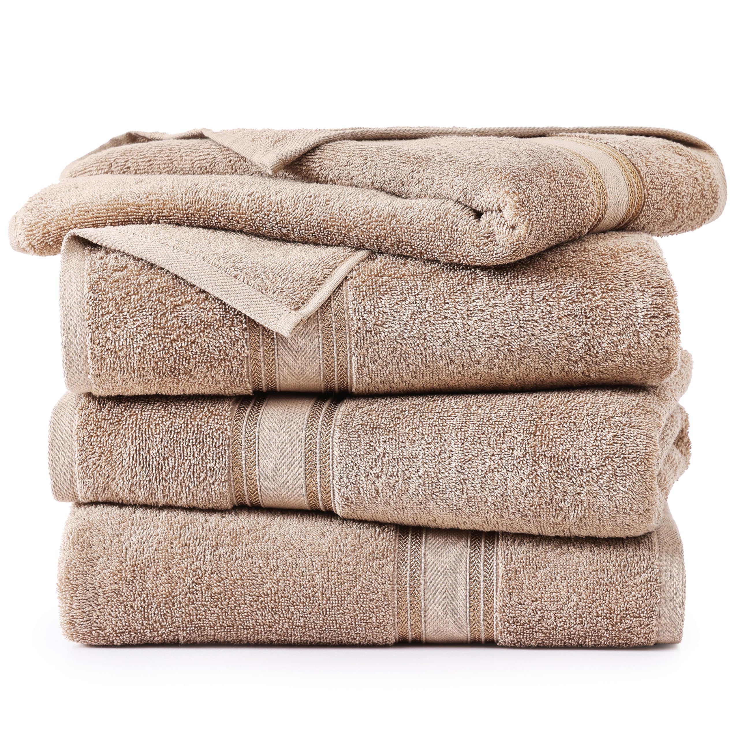 Foto 3 pulgar | Juego De Toallas De Baño Lane Linen, 100% Algodón, Extra Grandes, Color Topo, 4 Unidades - Venta Internacional.