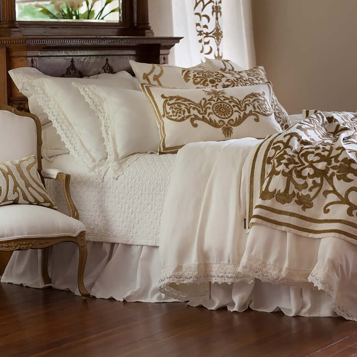 Foto 5 pulgar | Faldón De Cama Simple&opulence De Lino Belga 100% Doble, Tamaño Queen O King - Venta Internacional.