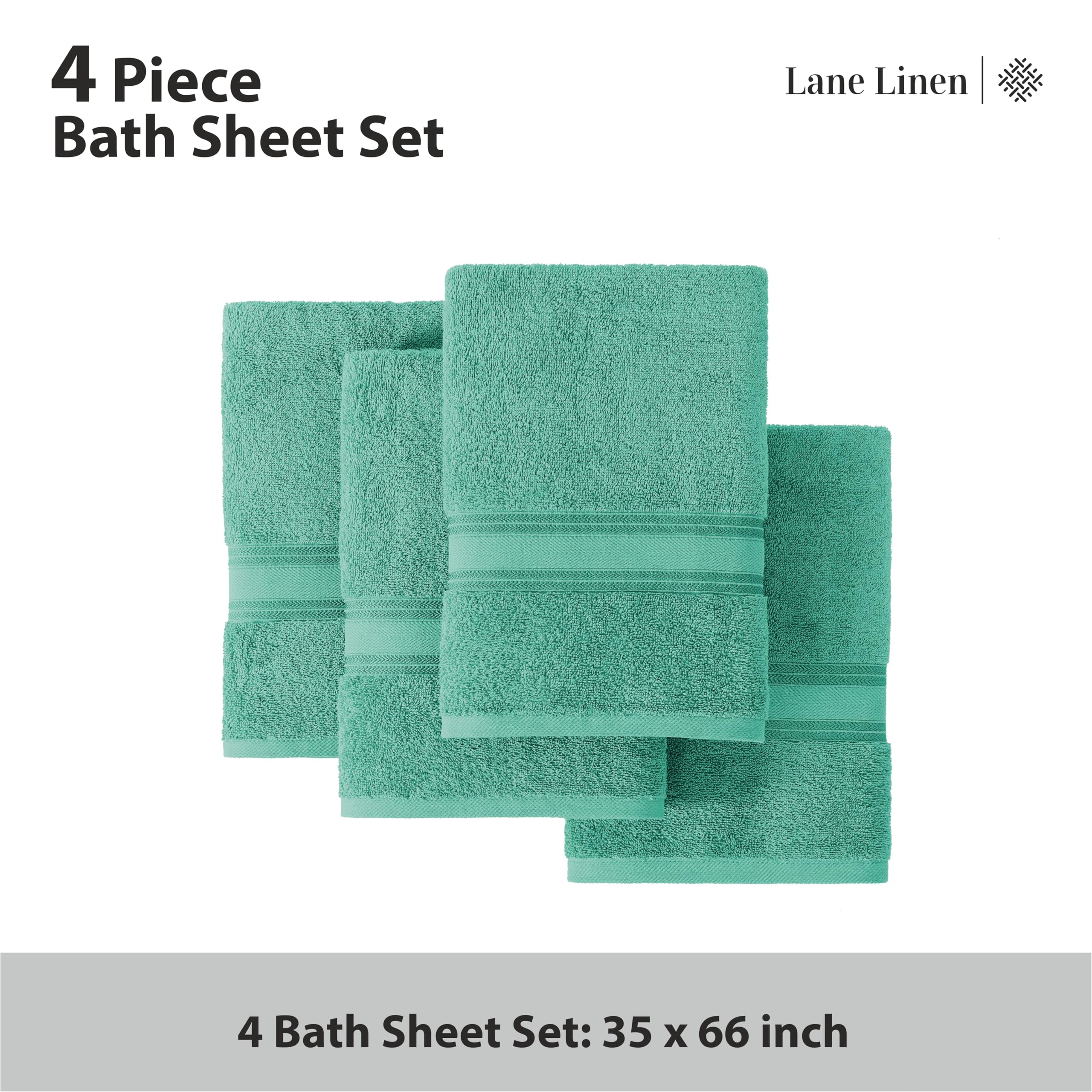 Foto 4 | Juego De Toallas De Baño Lane Linen, Algodón, Tamaño Grande, 4 Piezas - Venta Internacional.