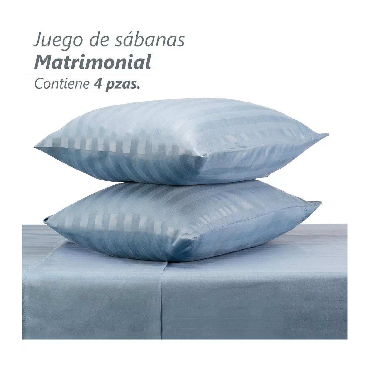 Foto 5 pulgar | Juego De Sabanas Matrimonial Egipcian Premium 2,800 Hilos Azul