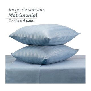 Foto 4 | Juego De Sabanas Matrimonial Egipcian Premium 2,800 Hilos Azul