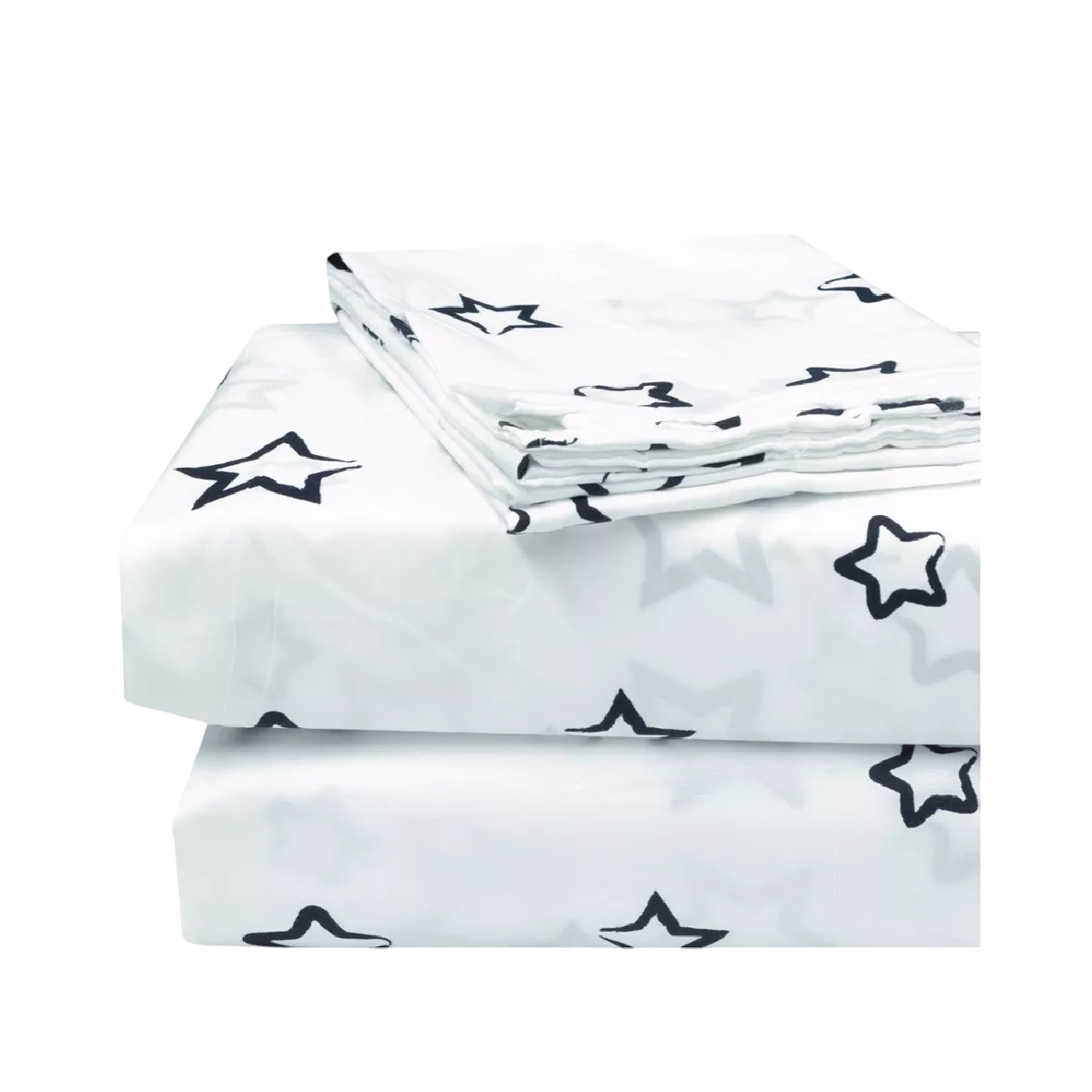 Foto 1 | Juego De Sabanas Matrimonial 2,800 Hilos Blanco Estrellas Negras