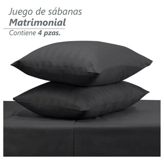 Foto 4 | Juego De Sabanas Matrimonial Egipcian Premium 2,800 Hilos Negro
