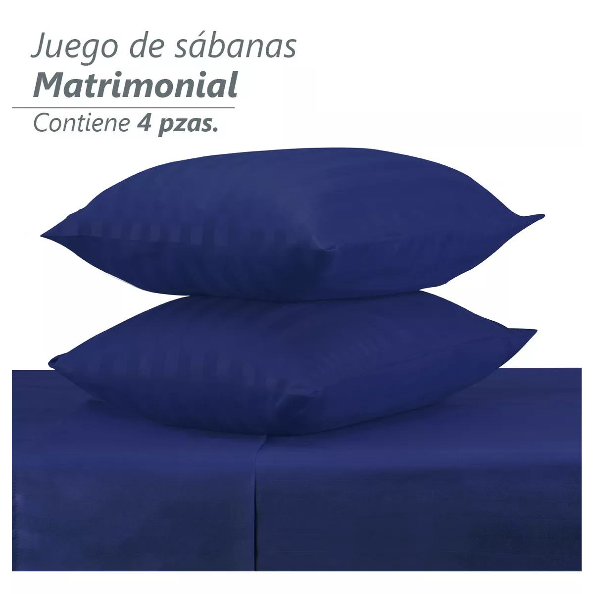 Foto 5 pulgar | Juego De Sabanas Matrimonial Egipcian Premium 2,800 Hilos Azul Rey Navy