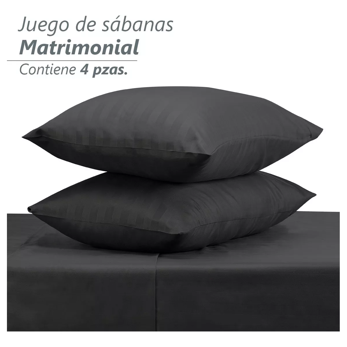 Foto 5 pulgar | Juego De Sabanas Matrimonial Egipcian Premium 2,800 Hilos Negro