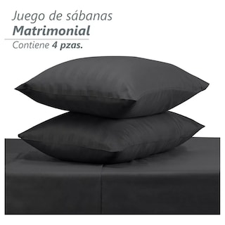 Foto 4 | Juego De Sabanas Matrimonial Egipcian Premium 2,800 Hilos Negro