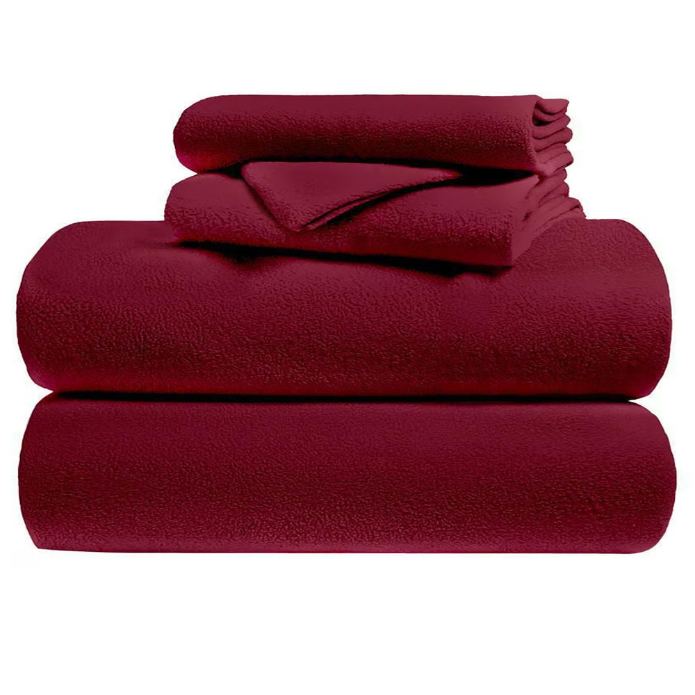 Foto 1 | Juego De Sabanas Polar Invernales Suaves Y Cálidas Para Las Noches Frías Matrimonial Vino Kyuden Home