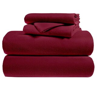 Foto 1 | Juego De Sabanas Polar Invernales Suaves Y Cálidas Para Las Noches Frías Matrimonial Vino Kyuden Home
