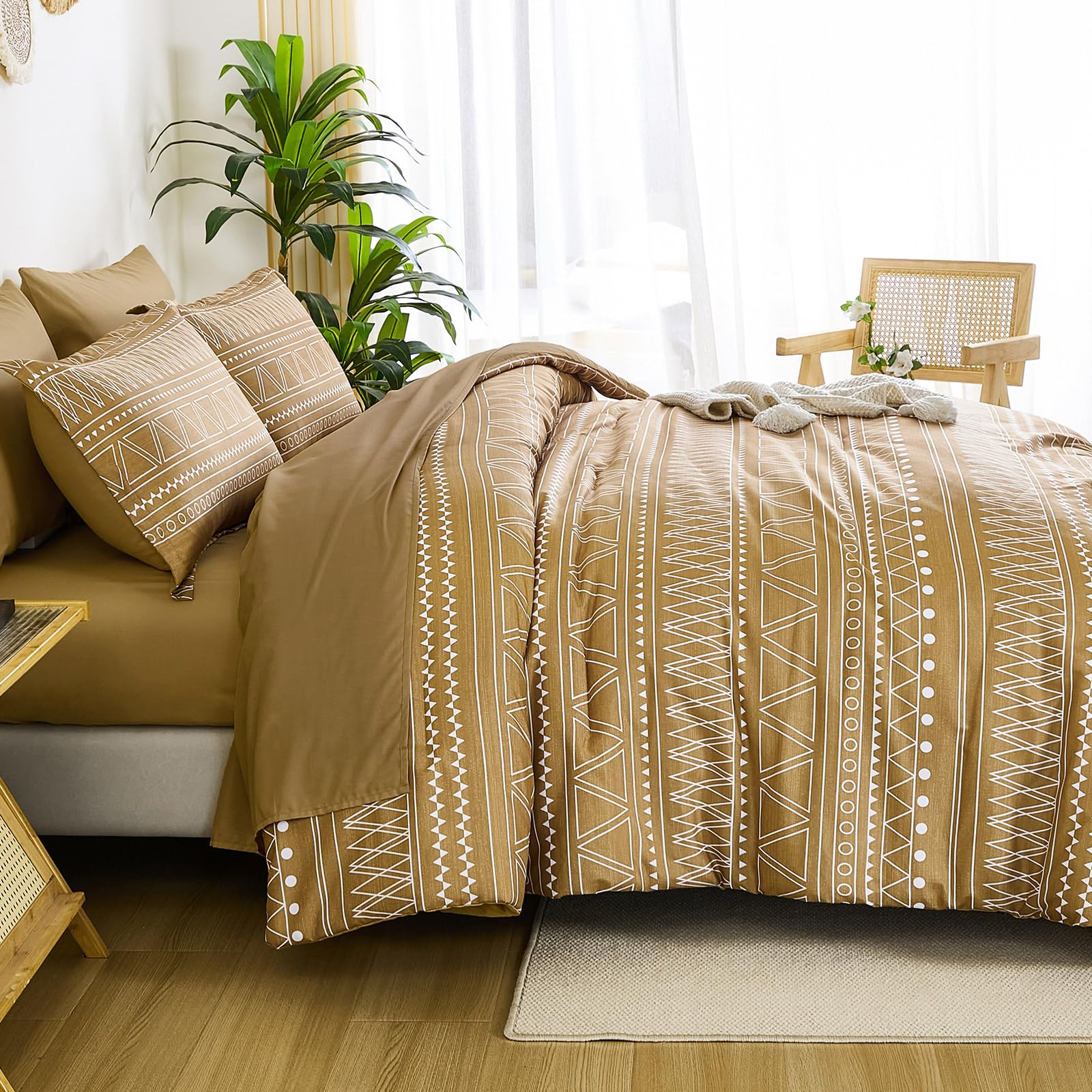 Foto 4 | Juego De Edredón Wongs Bedding Queen Boho, Marrón Oscuro, 7 Piezas - Venta Internacional.