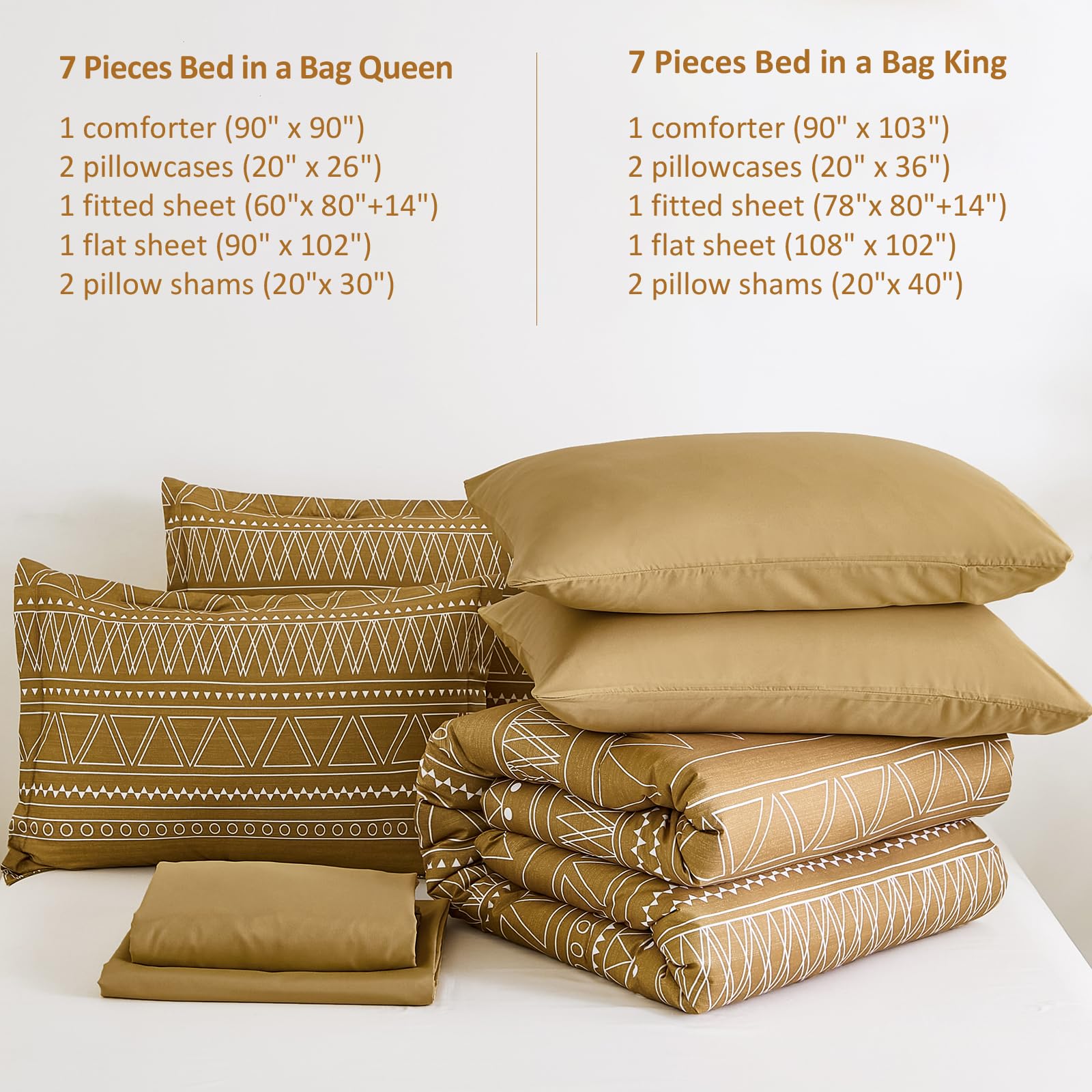 Foto 7 | Juego De Edredón Wongs Bedding Queen Boho, Marrón Oscuro, 7 Piezas - Venta Internacional.