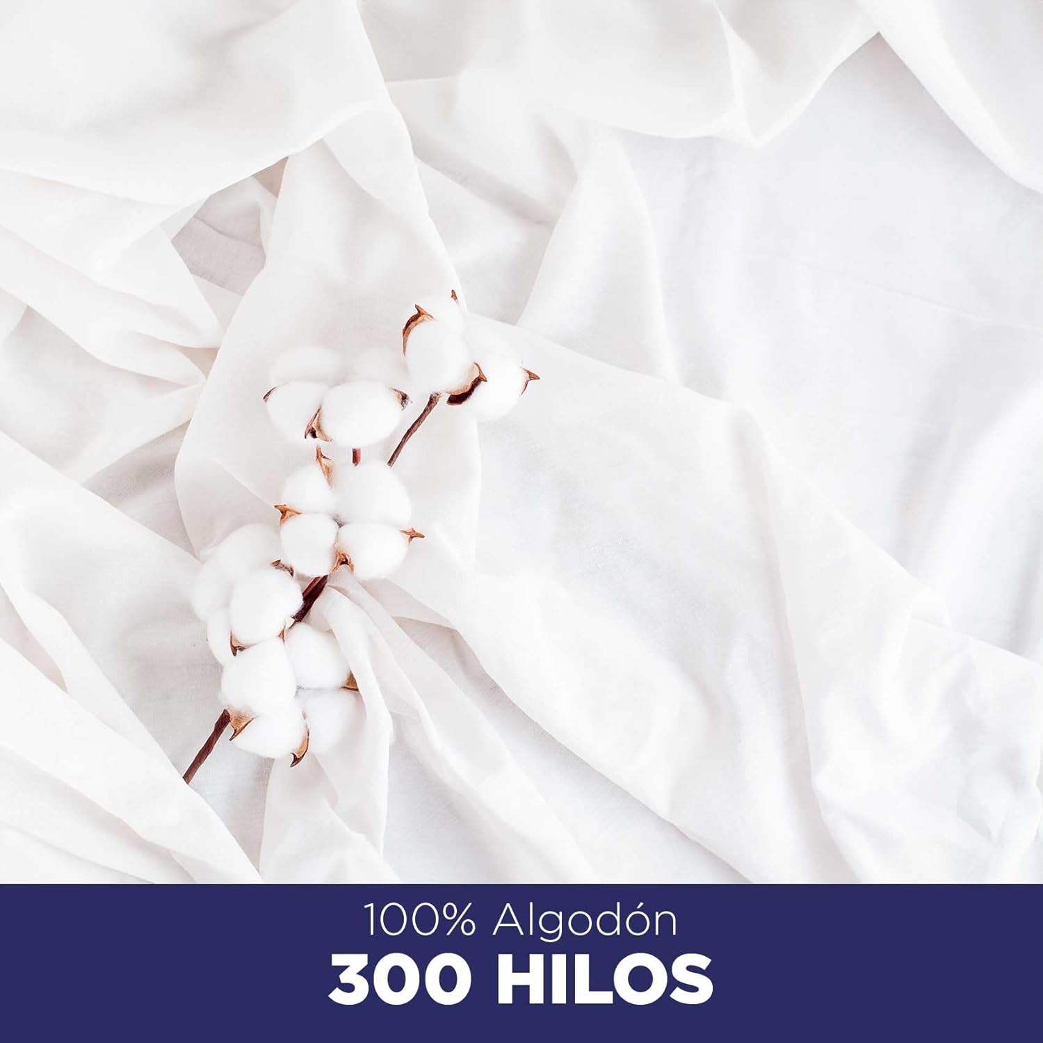 Foto 2 | Juego De Sábanas Matrimonial Hokins 3 Piezas Blanco 300 Hilos 100% Algodón