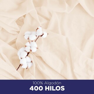 Foto 2 | Juego De Sábanas Matrimonial Hokins 3 Piezas Beige 400 Hilos 100% Algodón