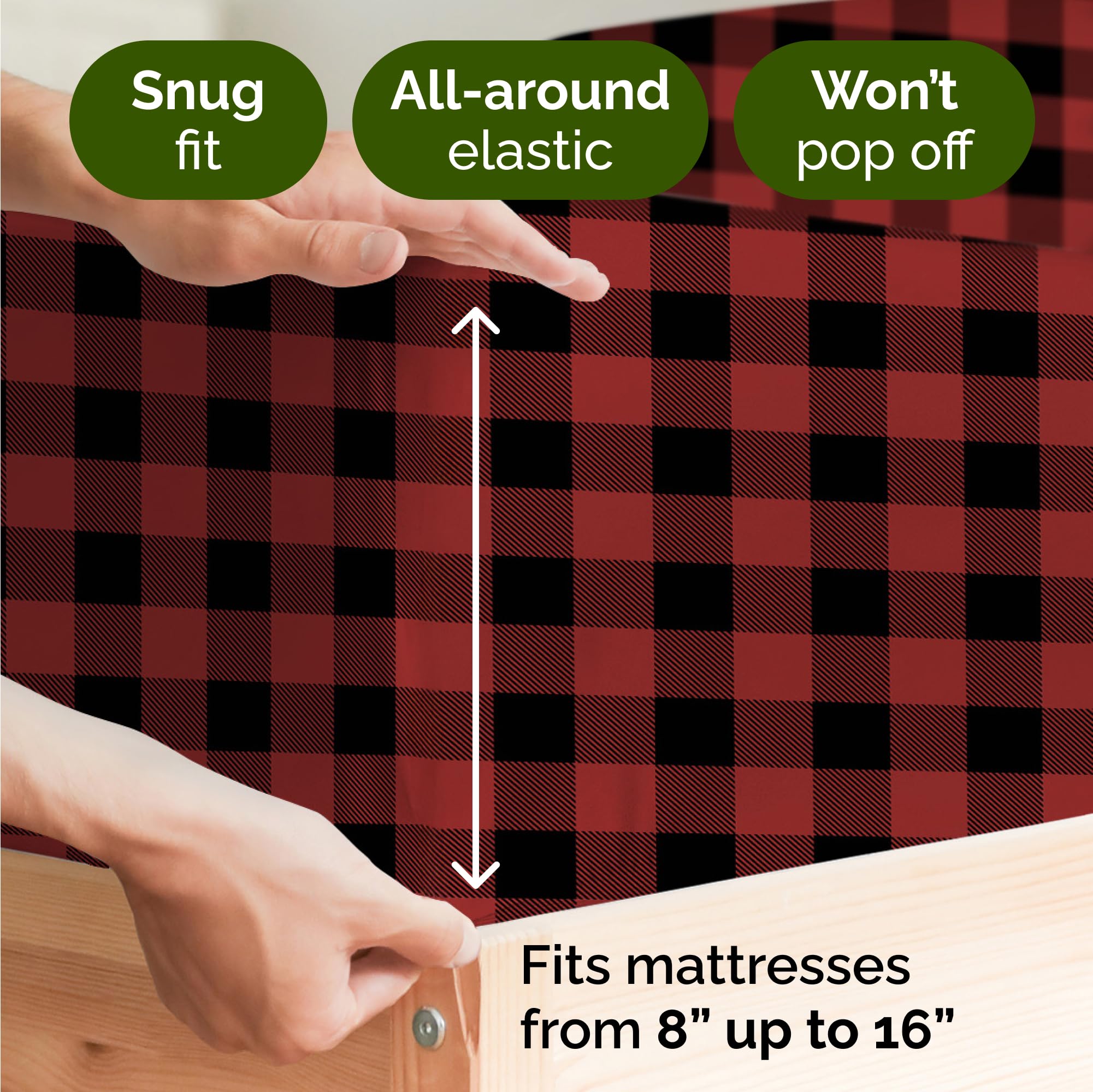 Foto 4 | Juego De Sábanas Cgk Unlimited Christmas Cal King Buffalo Plaid - Venta Internacional.