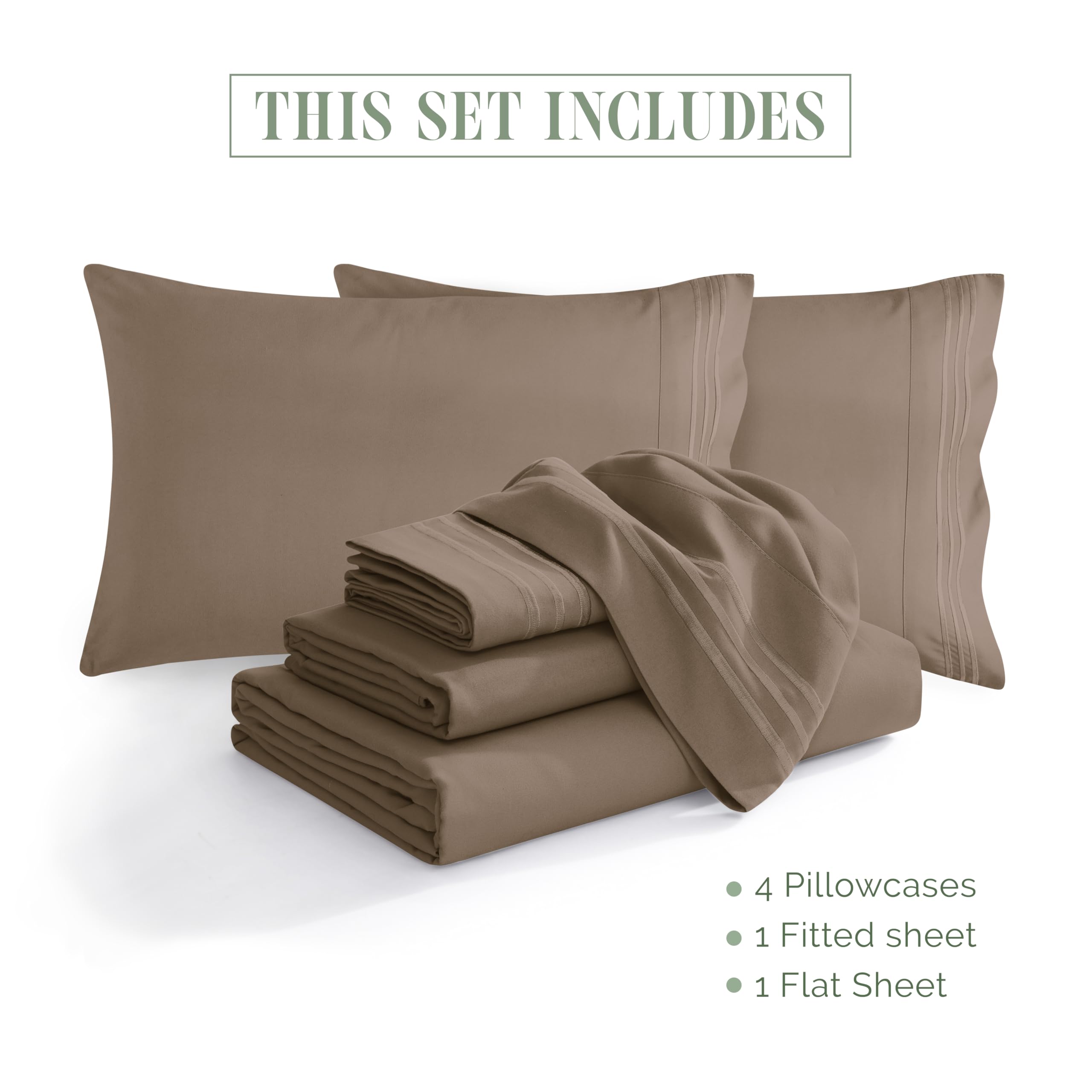 Foto 4 pulgar | Juego De Sábanas Elegant Comfort 1500 Premium De 6 Piezas Con Bolsillo Extra Profundo - Venta Internacional.