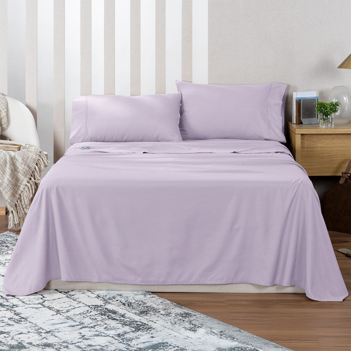 Sábana De Microfibra Real Textil Violeta Individual $629