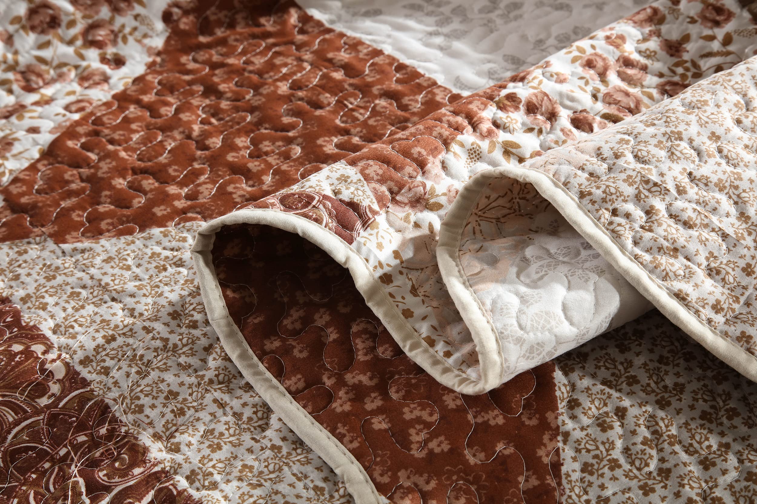 Foto 5 pulgar | Juego de Colcha Travan Patchwork Floral King Size - Venta Internacional