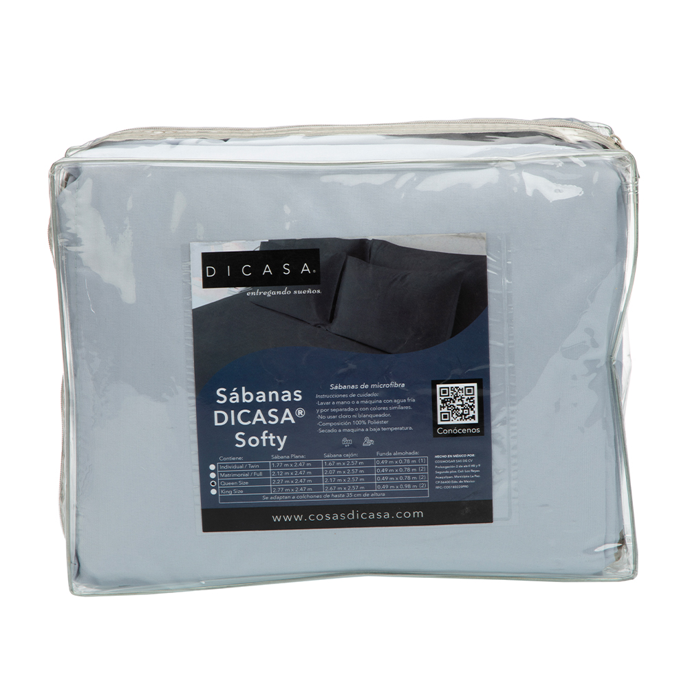 Foto 5 | Sabanas Softy Color Platino (azul Claro) King Size