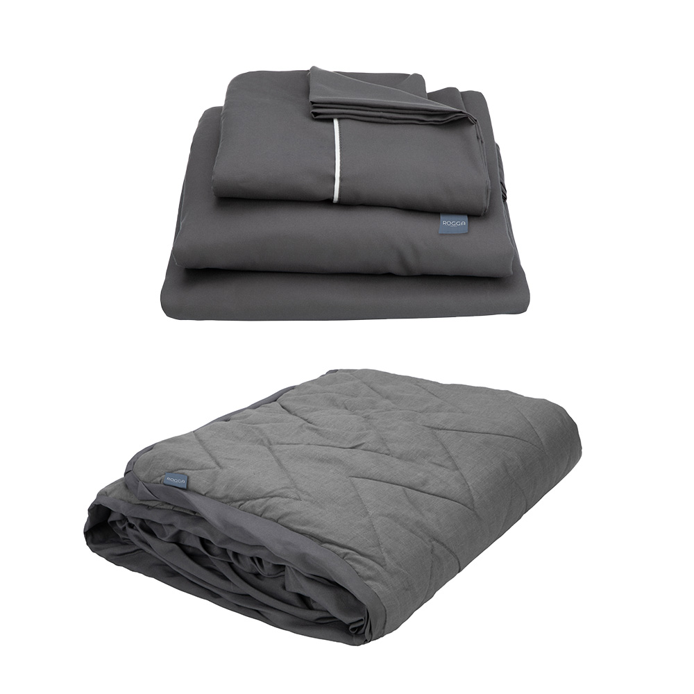 Protector Lux + Sabanas Royal Touch Gris King Size