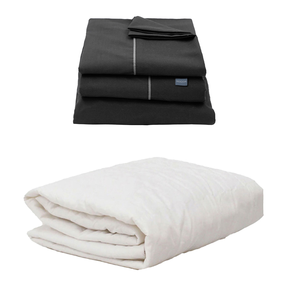 Protector Ultra + Sabanas Royal Touch Negro Matrimonial