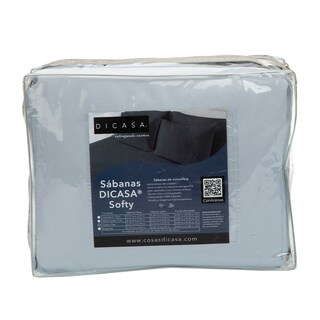 Foto 5 | Sabanas Softy Color Platino (azul Claro) Matrimonial