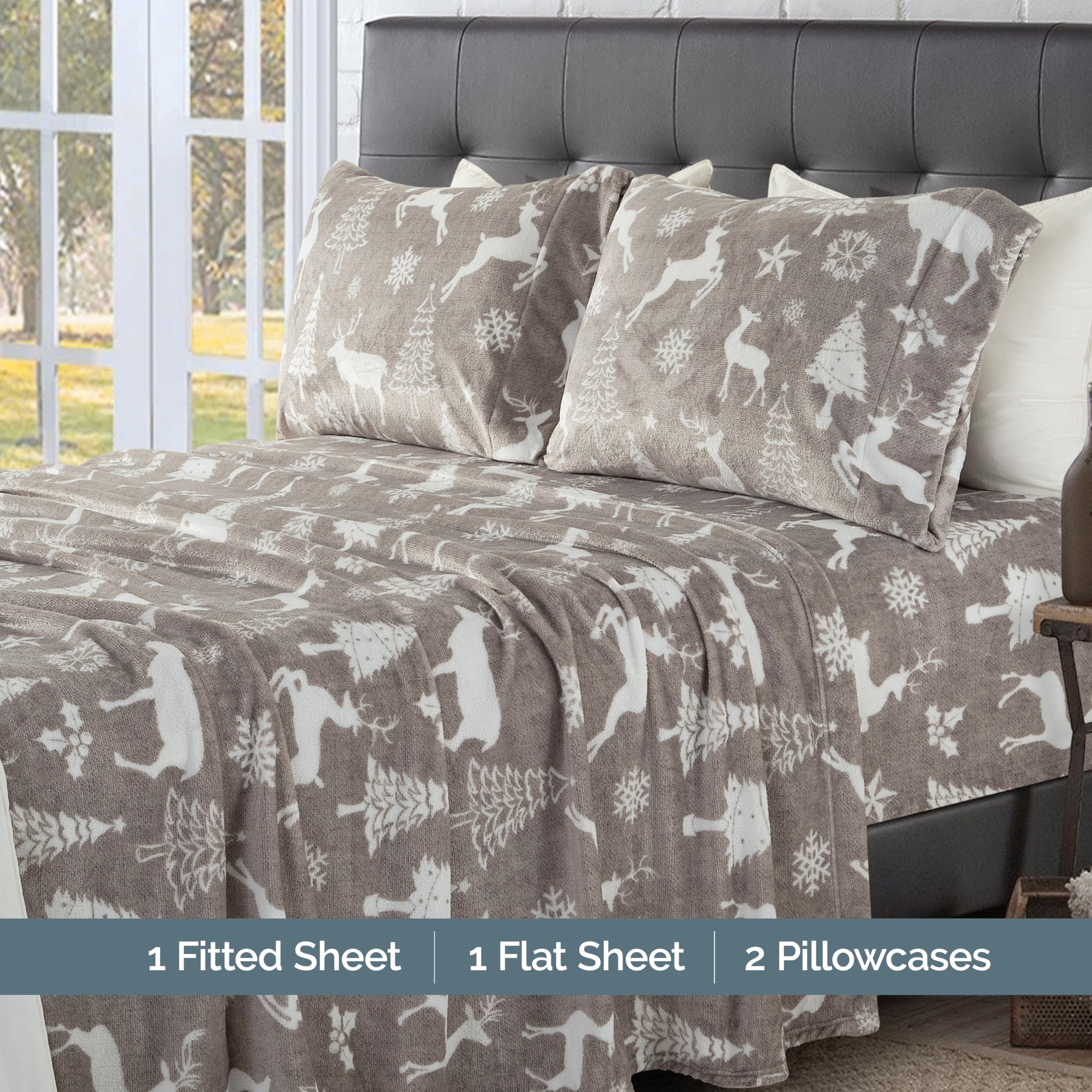 Foto 3 | Juego De Sábanas Elegant Comfort Velvet Frannel Twin Xl Silver - Venta Internacional.
