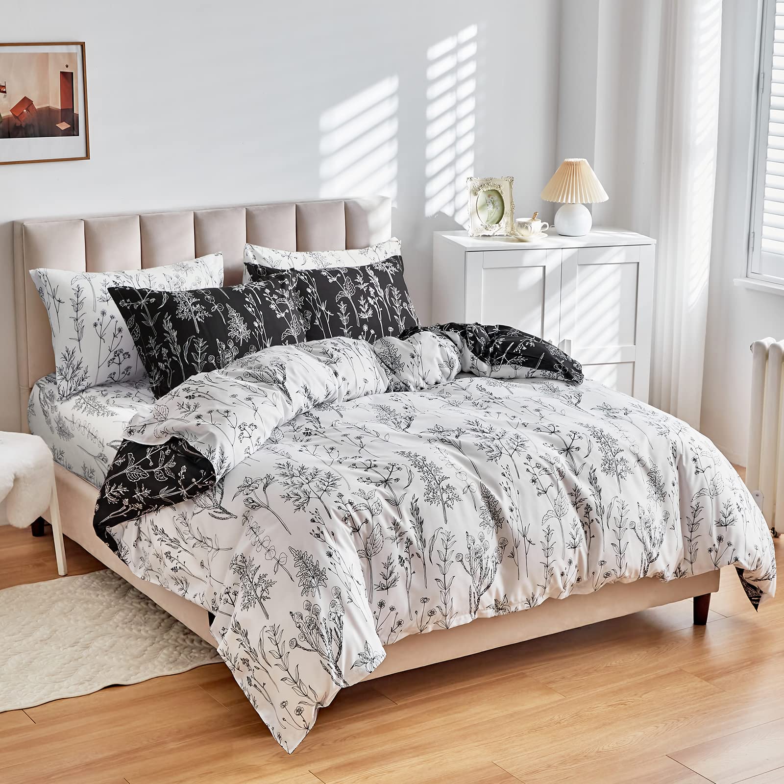 Foto 4 pulgar | Juego de Cama Joyreap Botanical Queen Reversible 7 Piezas  - Venta Internacional