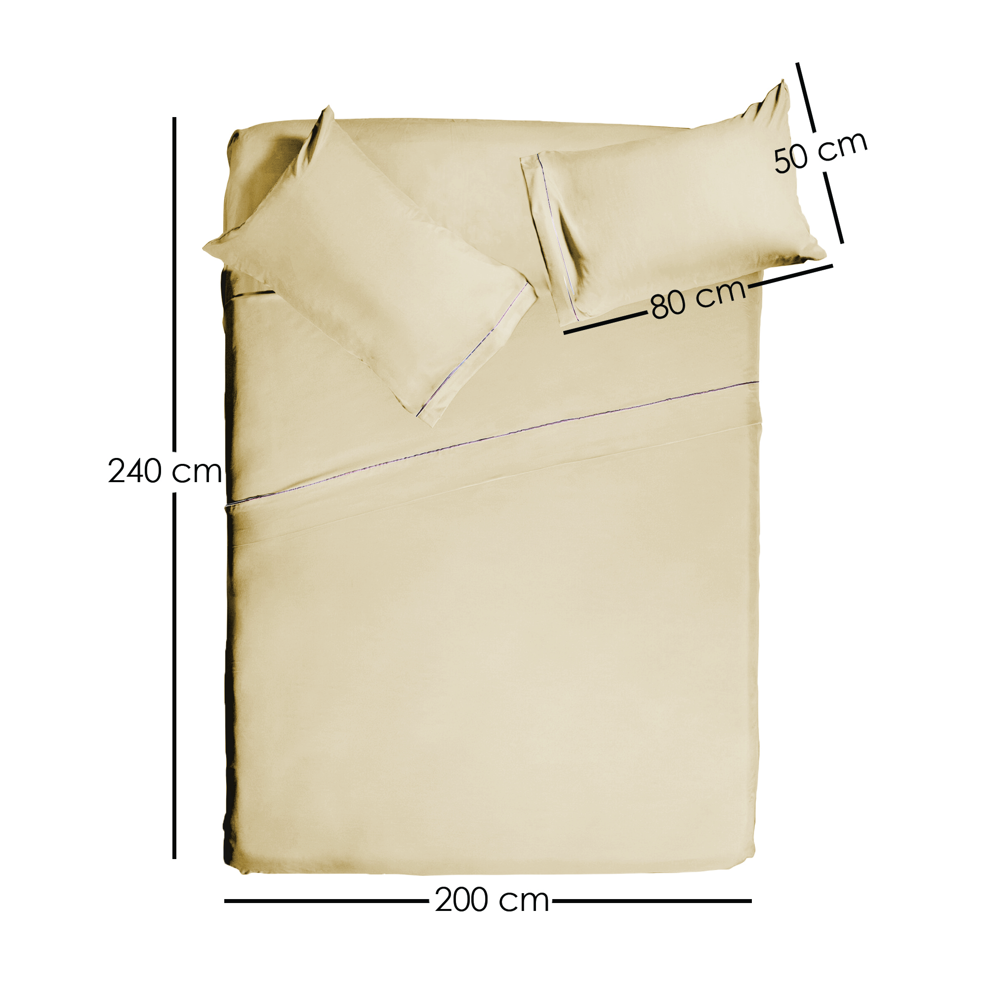 Foto 5 | Juego de Sábanas Aquila Beige Matrimonial