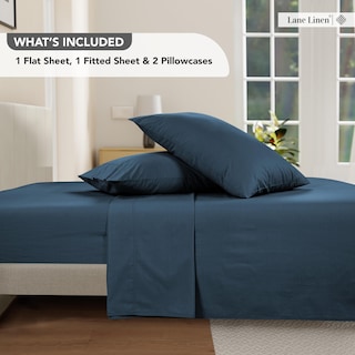 Foto 7 | Juego de Sábanas Lane Linen Azul-Venta Internacional