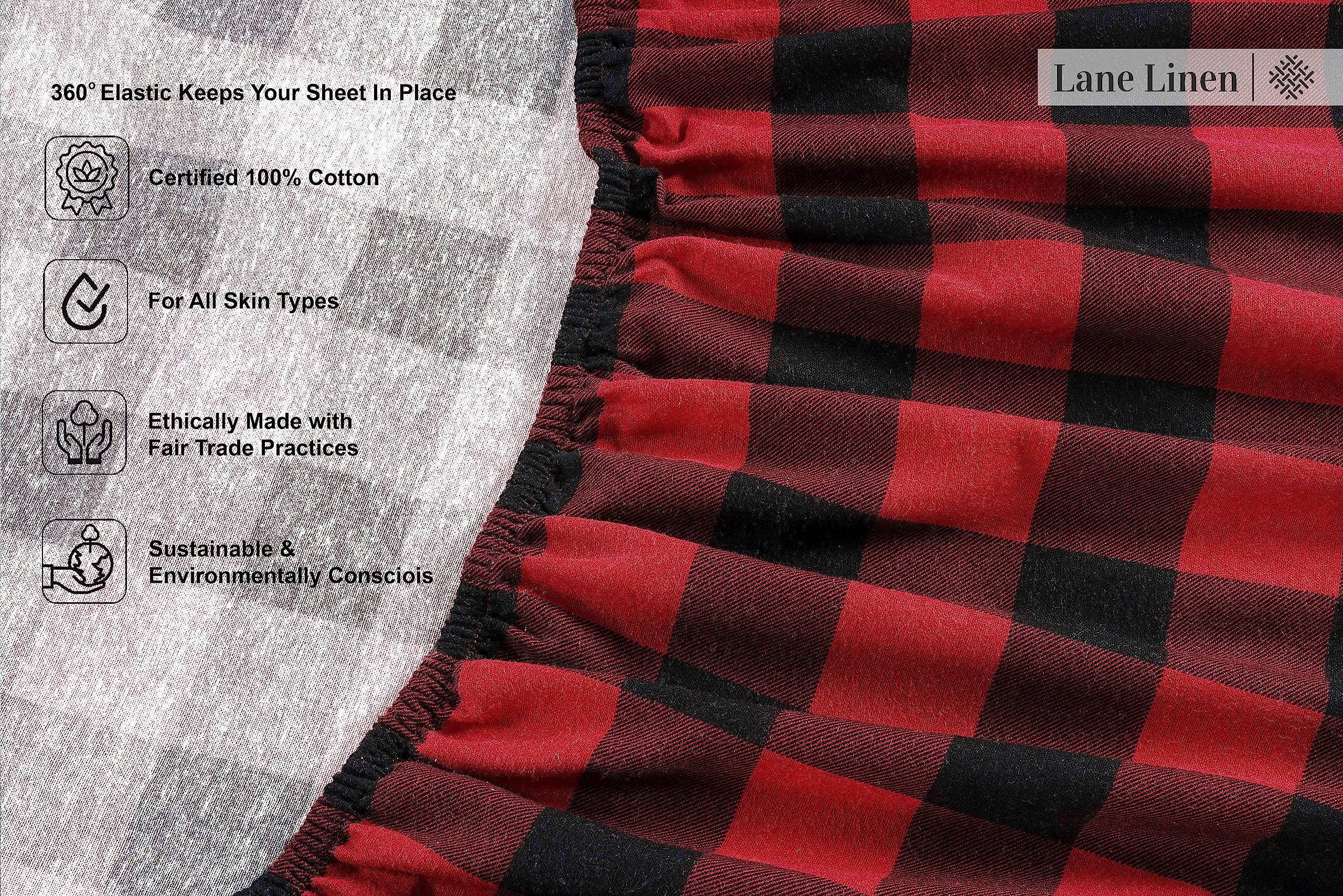 Foto 4 | Juego De Sábanas Lane Linen De Franela 100% Algodón California King - Venta Internacional.
