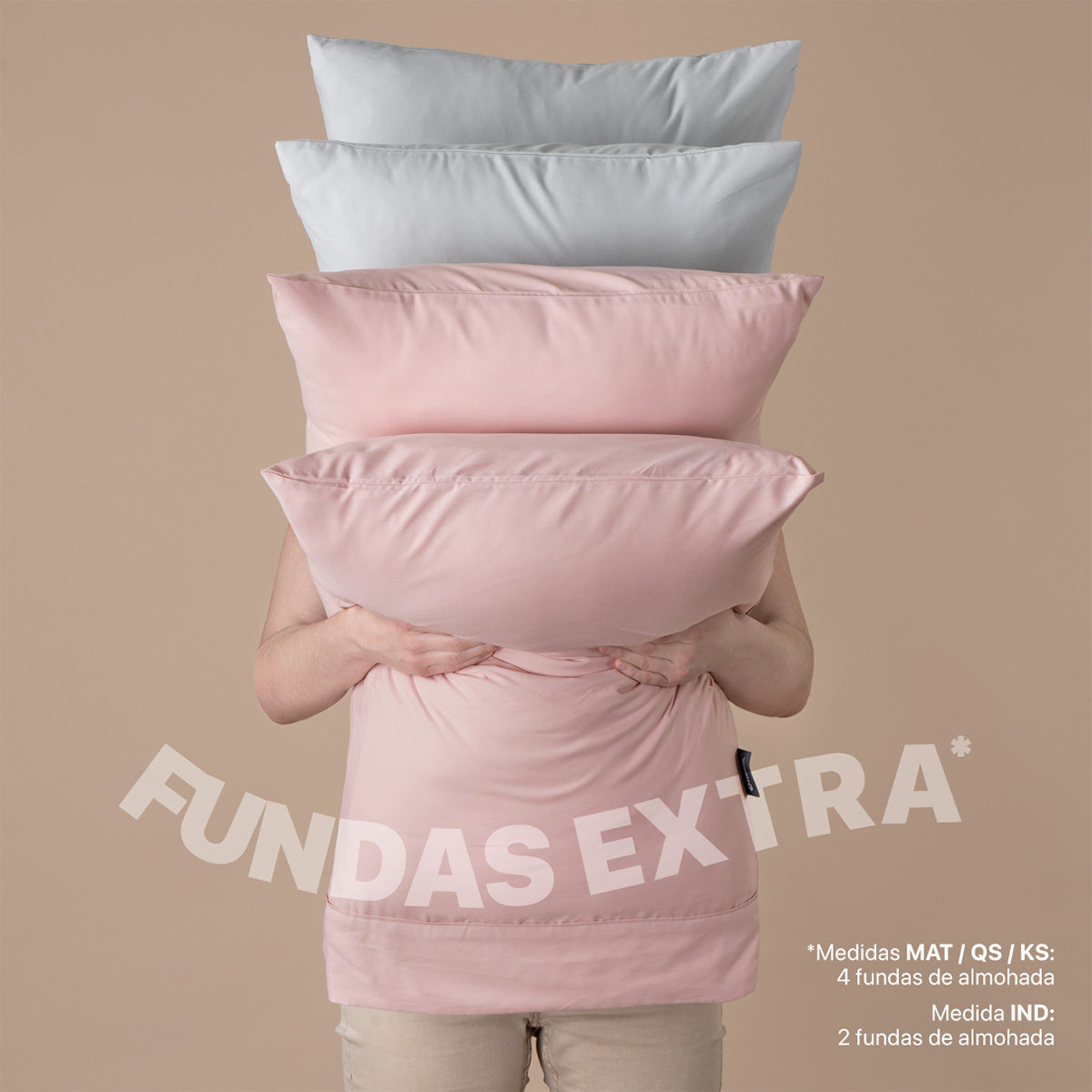 Foto 4 pulgar | Juego De Sábanas De Microfibra Esquimal Palo De Rosa-gris Matrimonial + 4 Fundas De Almohada