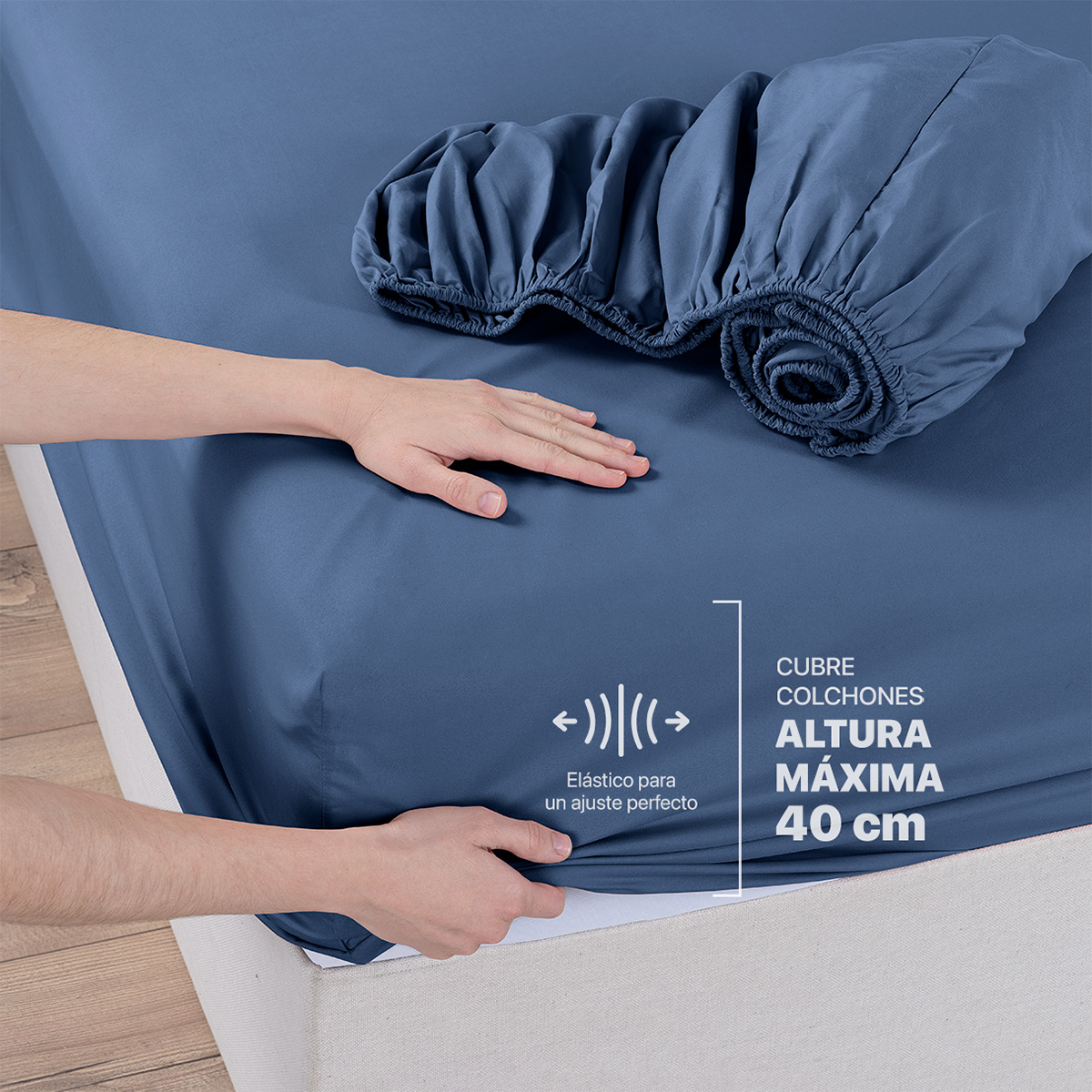 Foto 6 pulgar | Paquete De 2 Juegos De Sábanas De Microfibra Real Textil Azul Marino-gris Oscuro Matrimonial