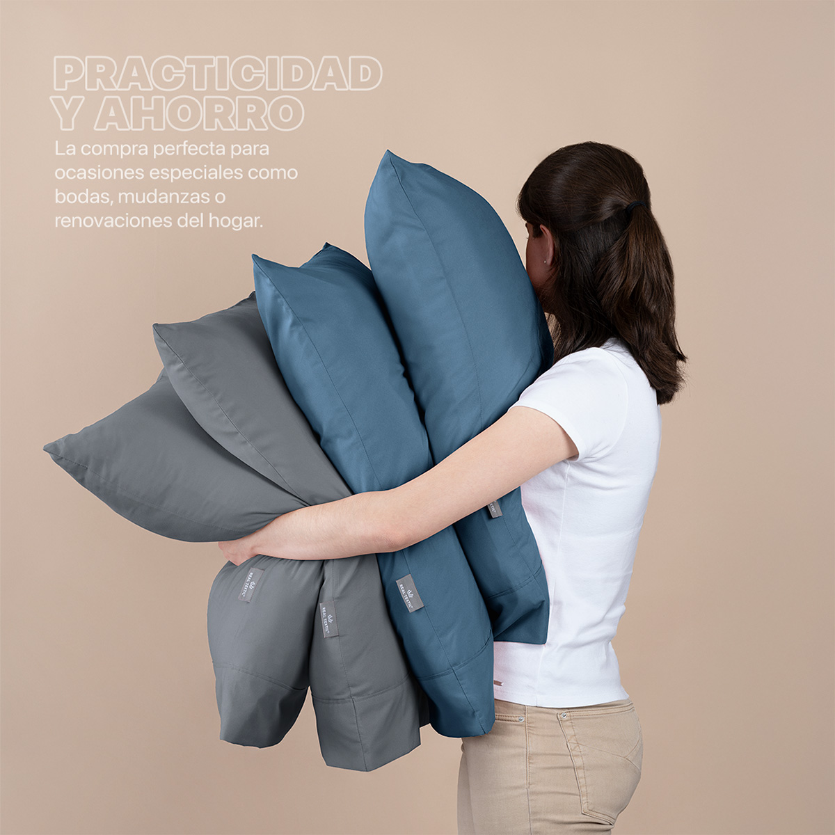 Foto 7 pulgar | Paquete De 2 Juegos De Sábanas De Microfibra Real Textil Azul Marino-gris Oscuro Matrimonial