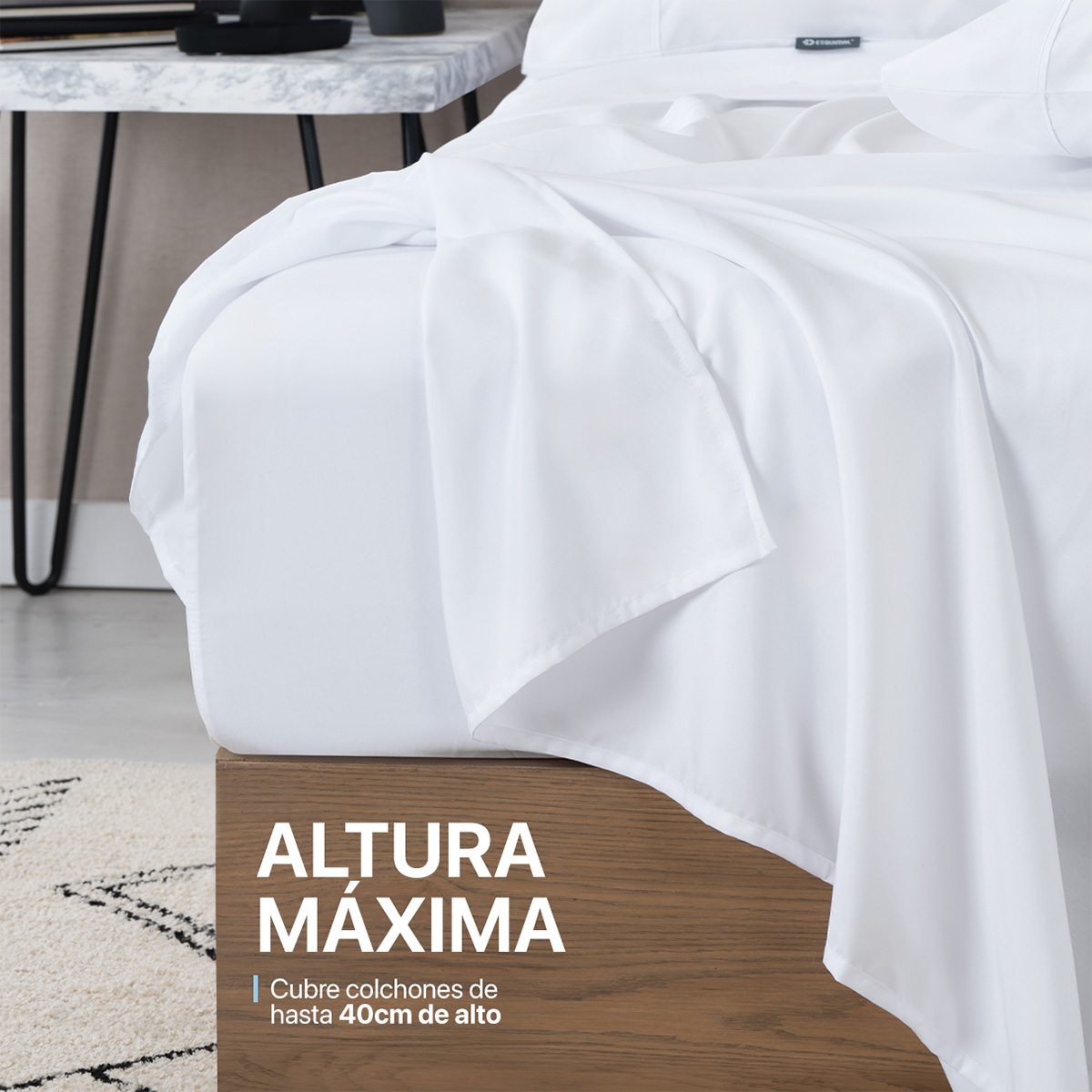 Foto 7 | Juego De Sábanas De Microfibra Esquimal Blanco Queen Size + 4 Fundas De Almohada