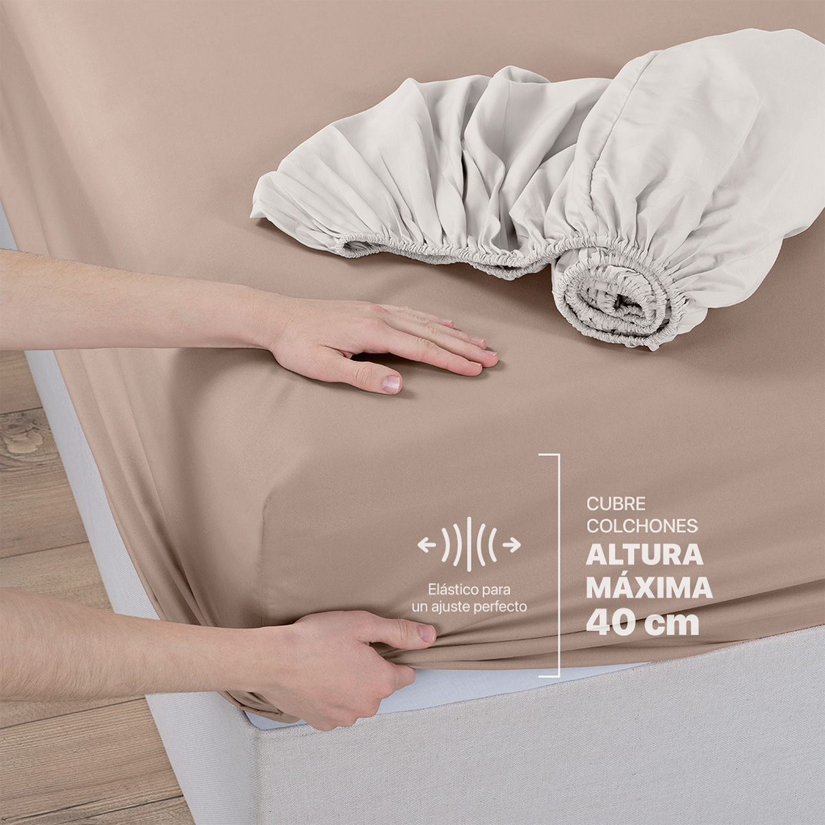 Foto 6 pulgar | Paquete De 2 Juegos De Sábanas De Microfibra Real Textil Taupe-marfil Matrimonial