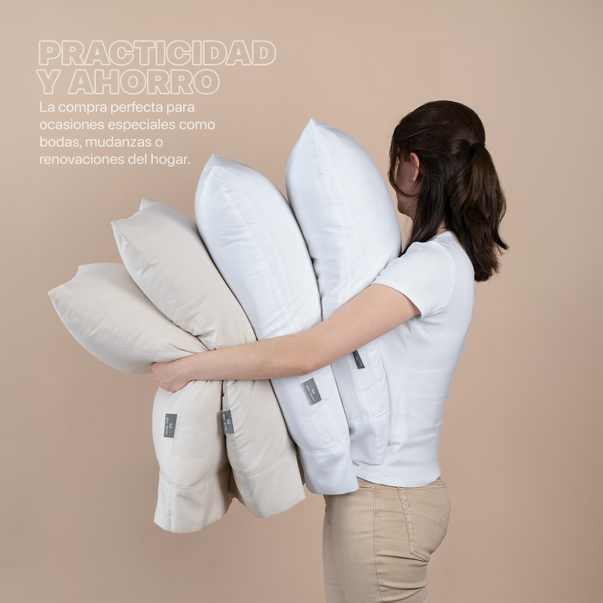 Foto 7 pulgar | Paquete De 2 Juegos De Sábanas De Microfibra Real Textil Blanco-beige King Size
