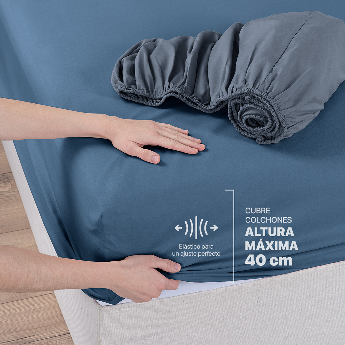 Foto 6 pulgar | Paquete De 2 Juegos De Sábanas De Microfibra Real Textil Azul Queen Size