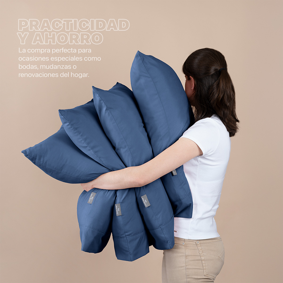 Foto 7 pulgar | Paquete De 2 Juegos De Sábanas De Microfibra Real Textil Azul Queen Size