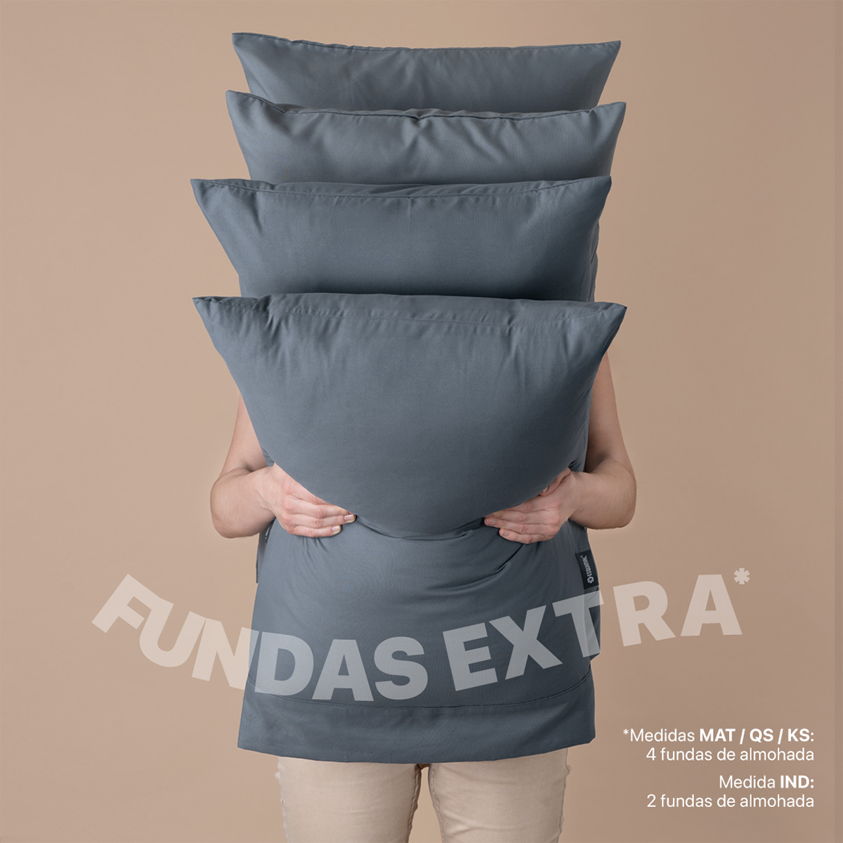 Foto 4 pulgar | Juego De Sábanas De Microfibra Esquimal Gris Oscuro King Size + 4 Fundas De Almohada