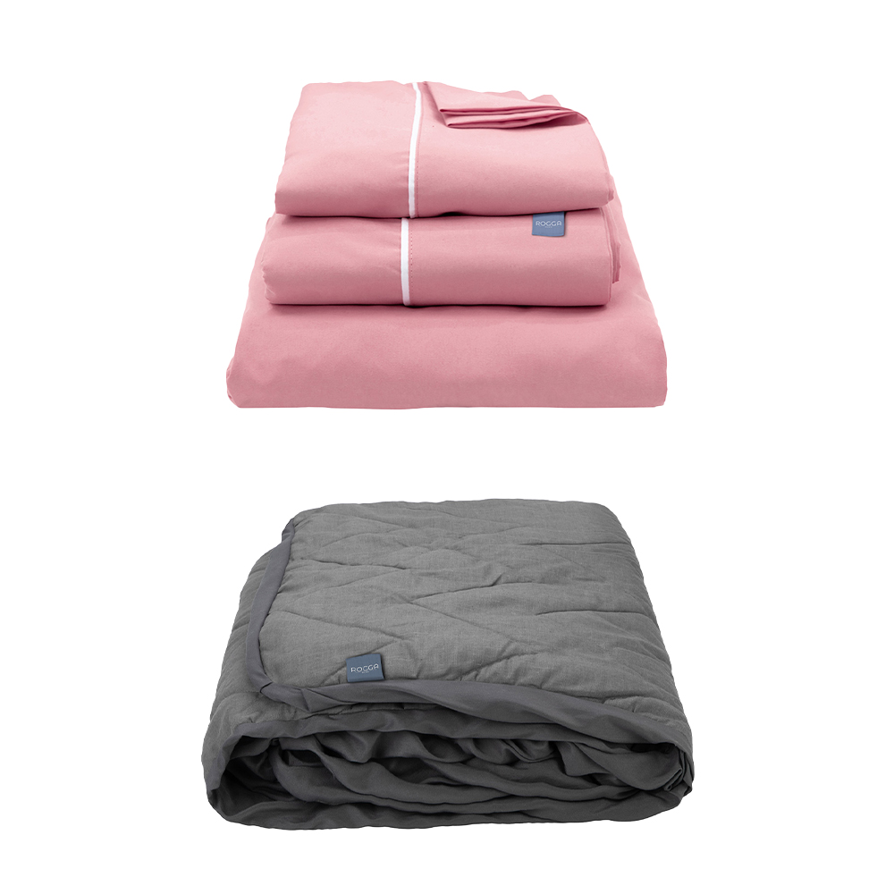 Protector Lux Gris+ Sabanas Royal Touch Rosa King Size