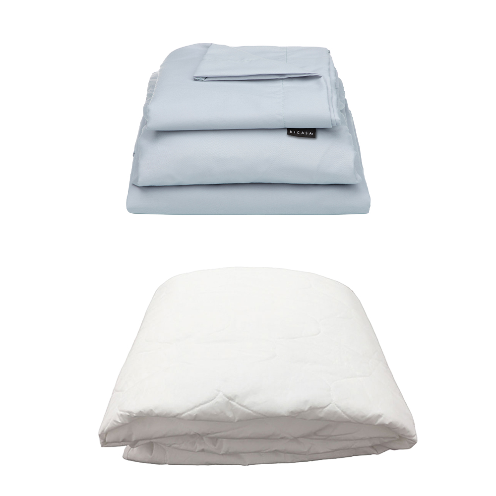 Protector Ultra Blanco + Sabanas Softy Platino Individual