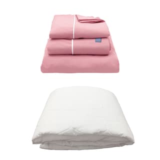 Foto 1 | Protector Ultra Blanco + Sabanas Royal Touch Rosa Individual