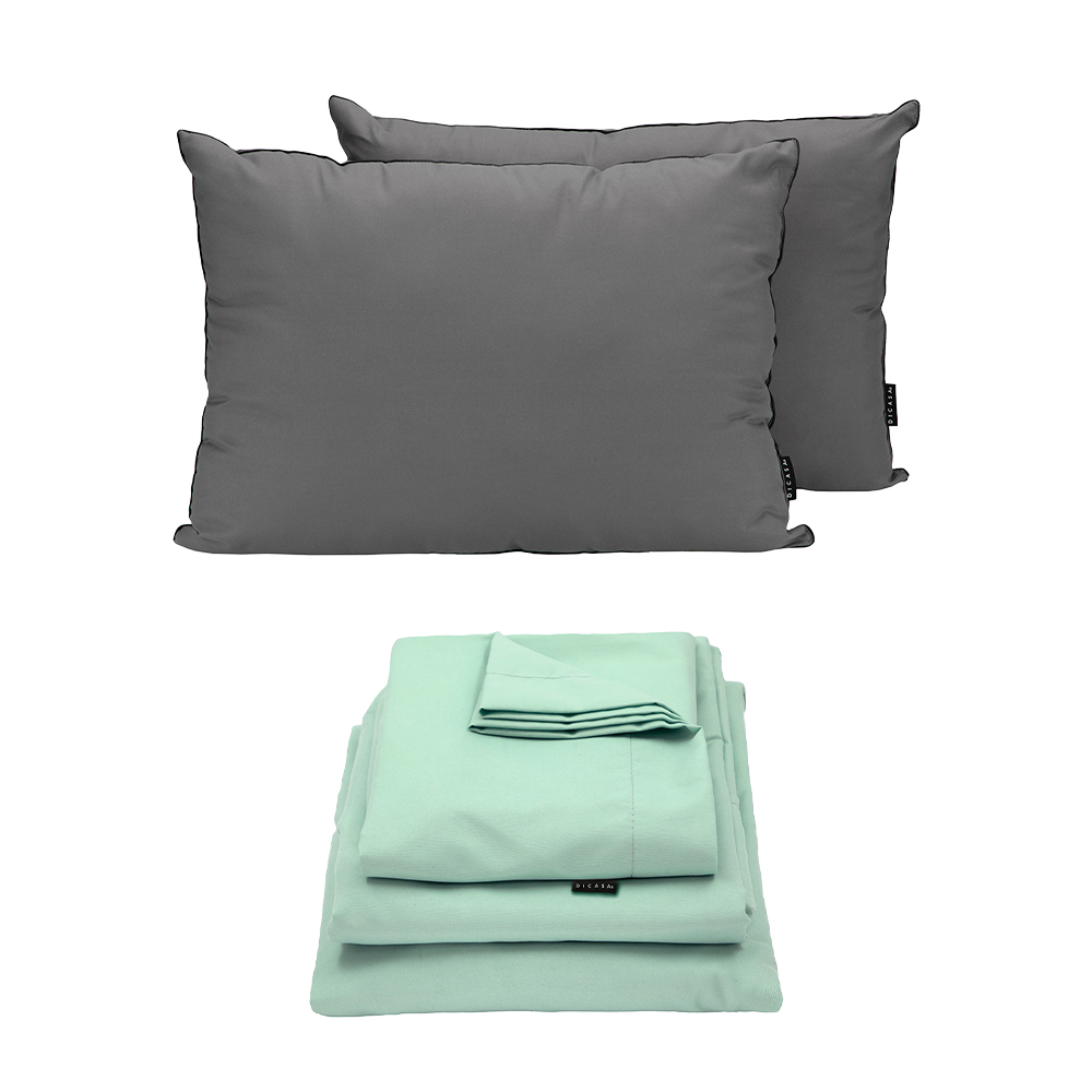 Foto 1 | Sabanas Softy Menta + Almohada 2-pack Matrimonial