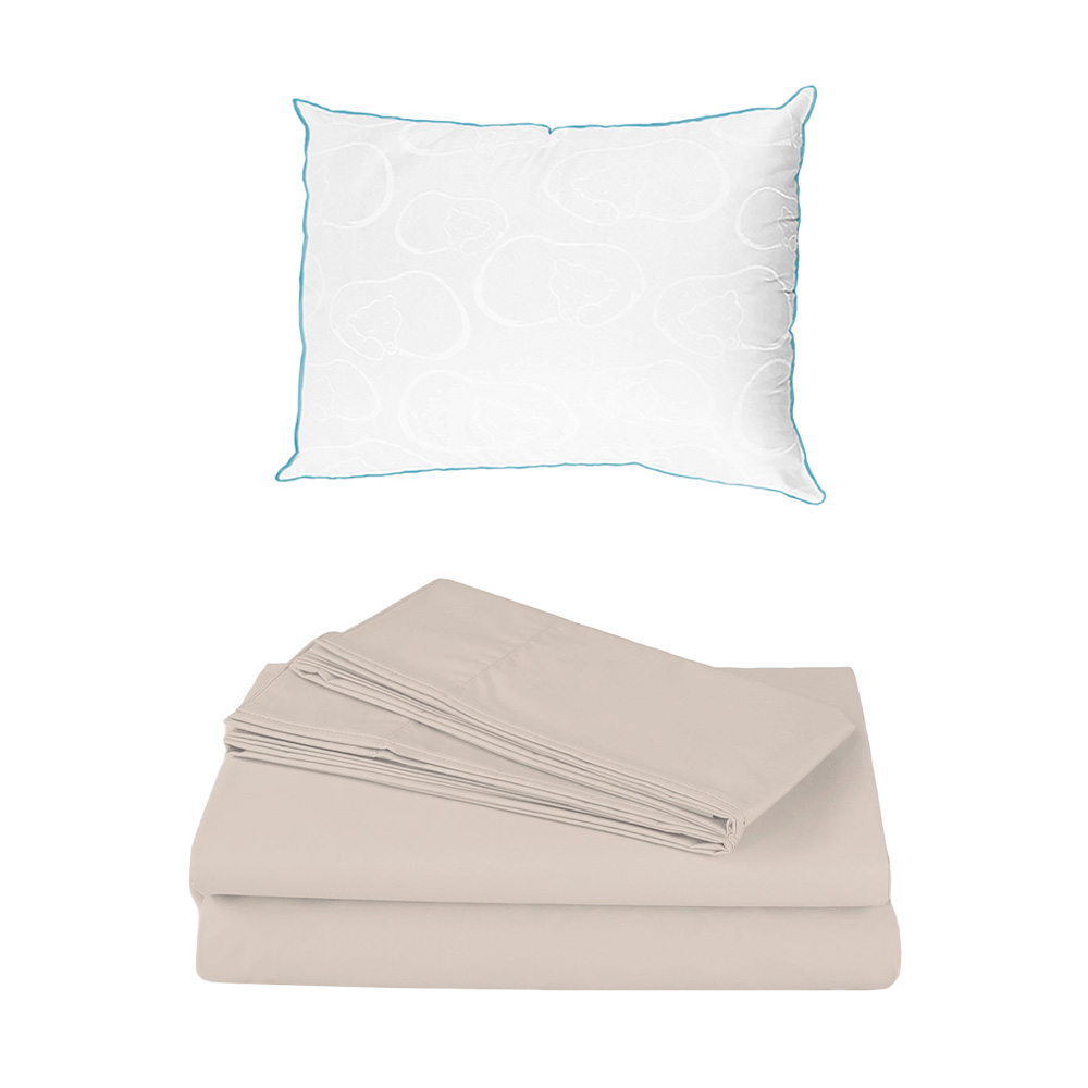 Sábanas Dicasa Basic Crema + Almohada Osos Individual