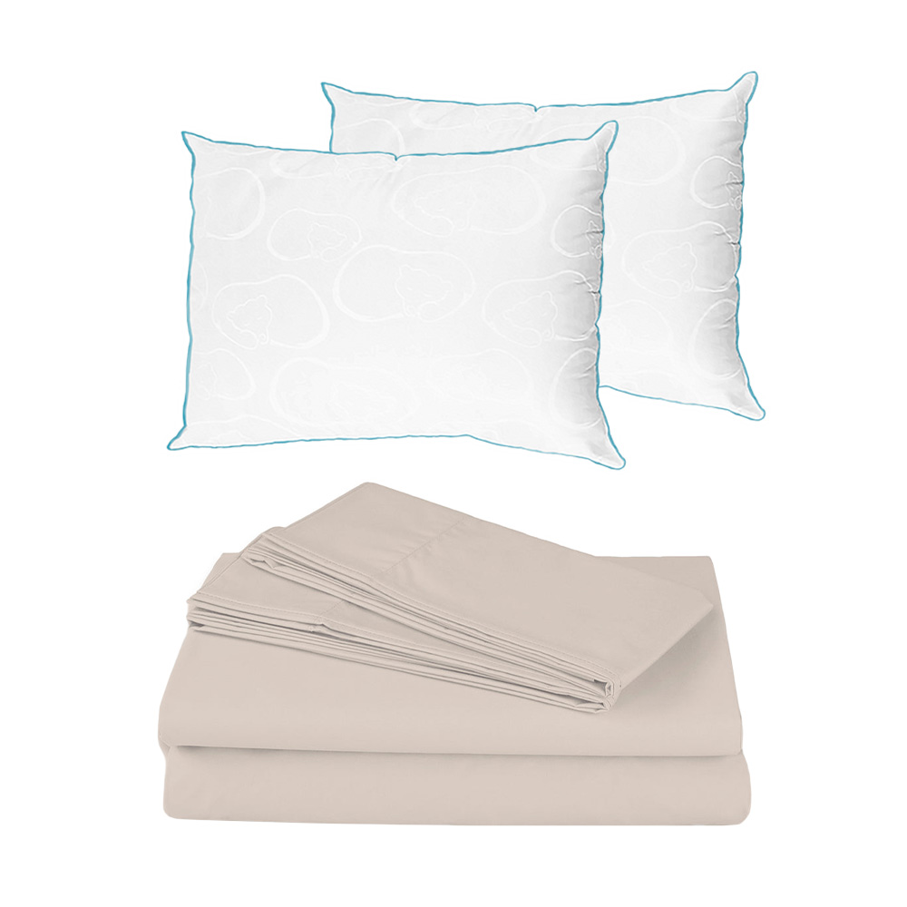Sábanas Dicasa Basic Crema + Almohada Osos 2 King Size