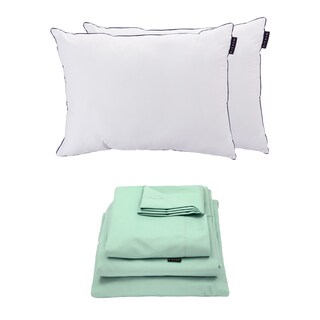 Foto 1 | Sábanas Dicasa Softy Menta + Almohada One 2 Matrimonial