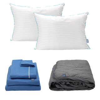 Foto 1 | Sábanas Dicasa Royal Azul Medio + Protector Lux Gris + Almohada Royal Twin Matrimonial
