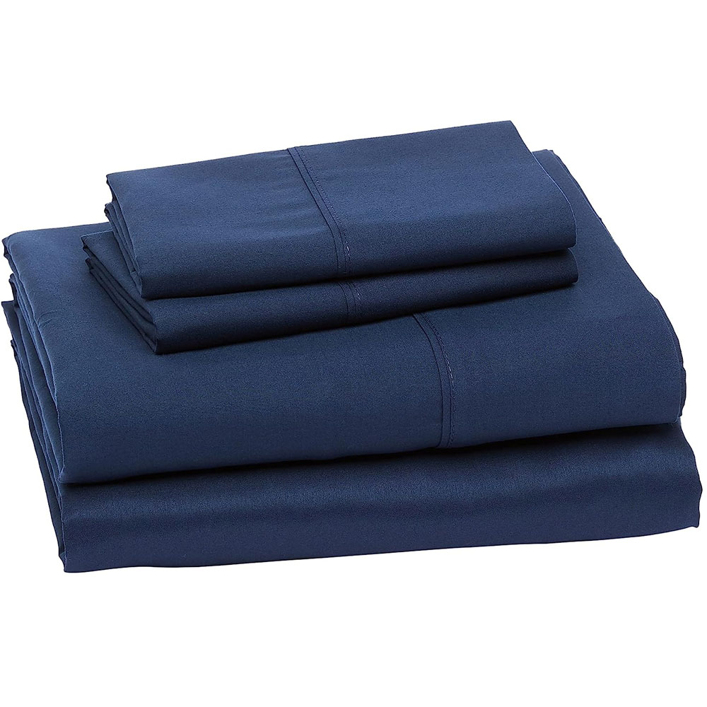 Juego De Sabanas 100% Algodón Frescas Y Transpirables King Size Azul Navy Kyuden Home